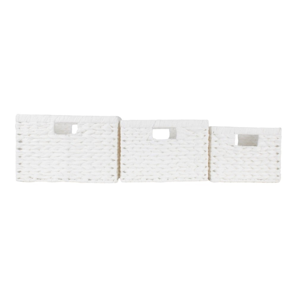 White Paper Rope Rectangular Storage Basket