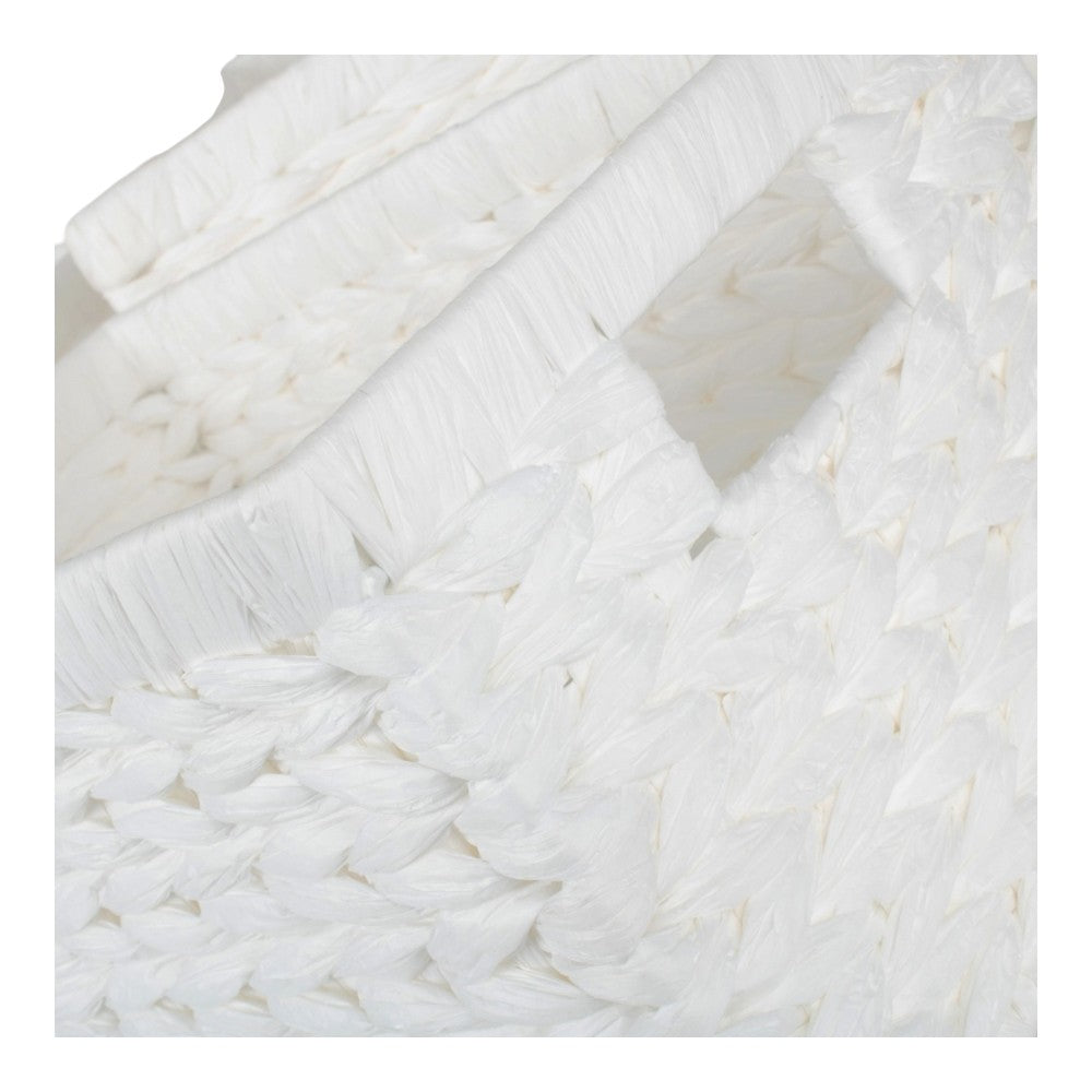 White Paper Rope Rectangular Storage Basket