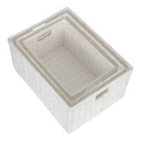 White Paper Rope Rectangular Storage Basket