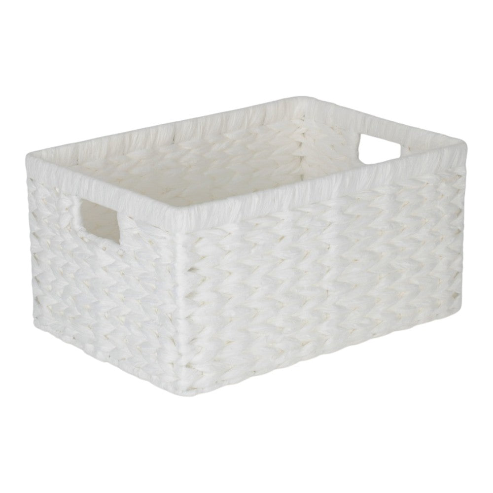 White Paper Rope Rectangular Storage Basket