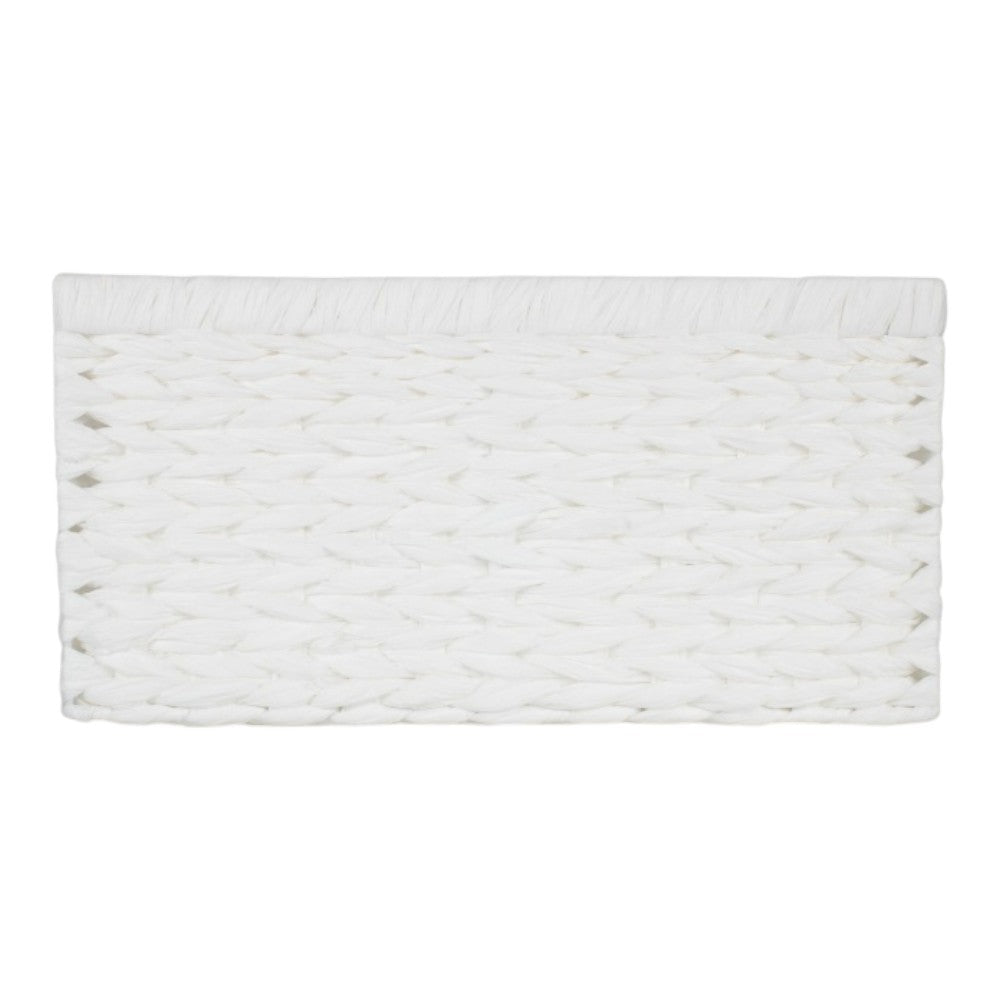 White Paper Rope Rectangular Storage Basket