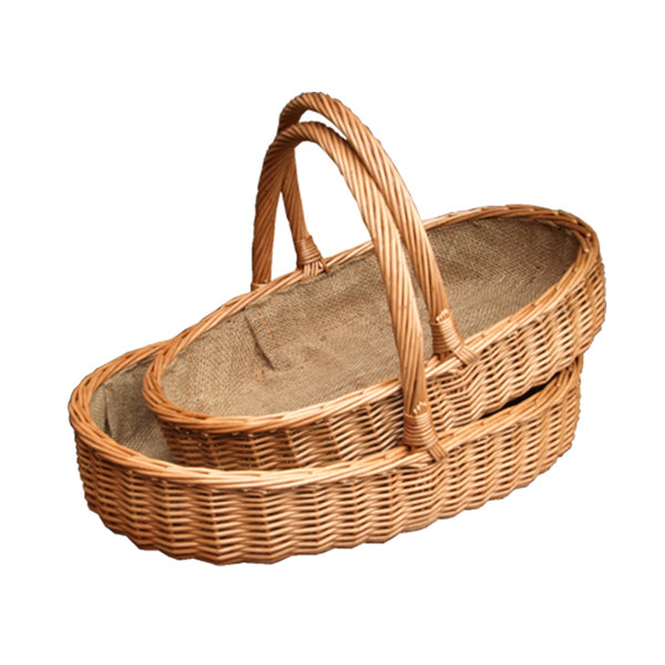 Set of 2 Lined Harrogate Wicker Garden Trugs