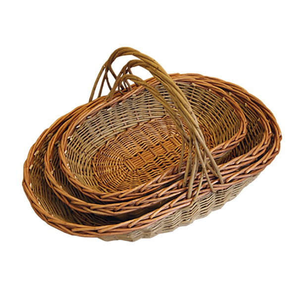 Set of 3 Wisley Wicker Garden Trugs