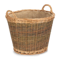 Unpeeled Willow Log Basket with Lining
