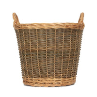Small Unpeeled Hessian Lined Wicker Log Basket