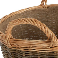 Small Unpeeled Hessian Lined Wicker Log Basket
