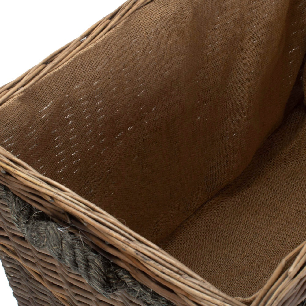 Jumbo Wicker Log Basket on Wheels