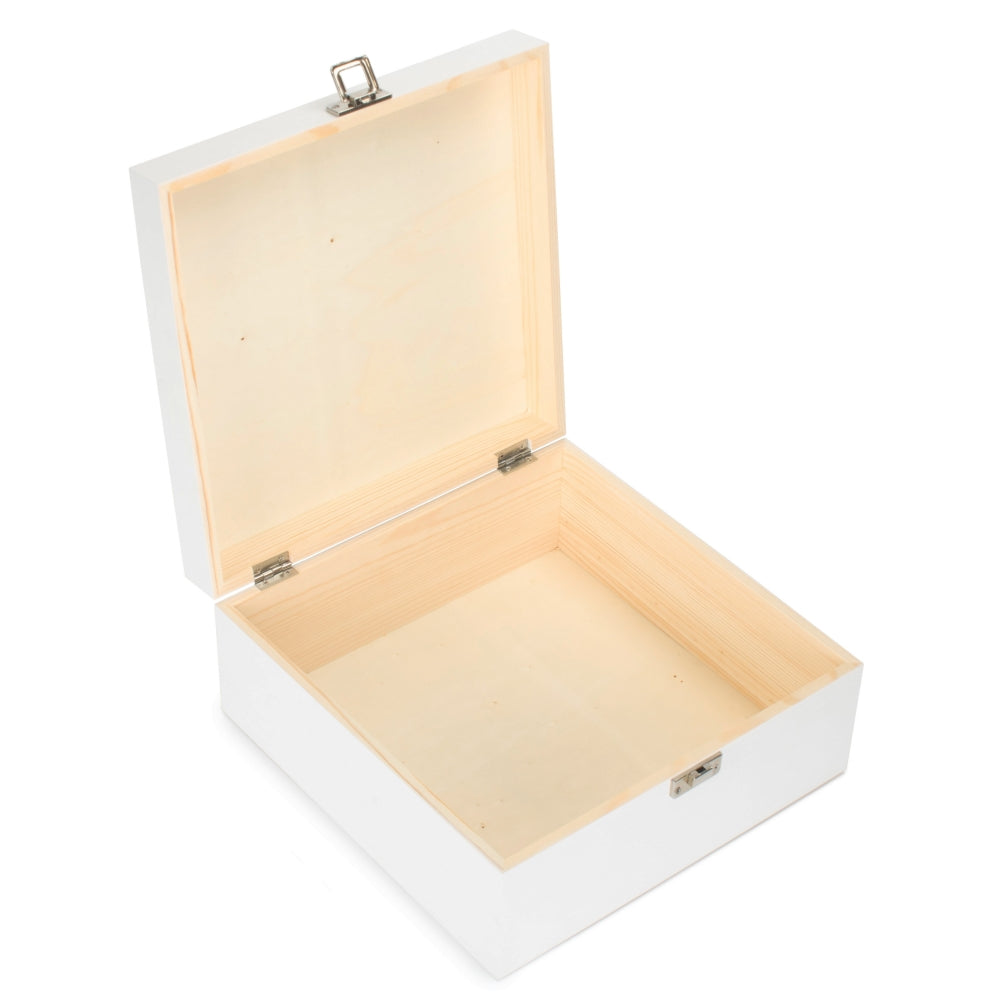 Square White Soft Wood Box