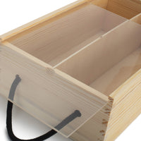 Red Hamper 2 Beer Bottle Pinewood Carry Case with Acrylic Lid