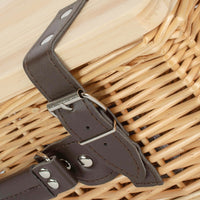 Red Hamper Buff Willow Empty Picnic Basket with Pinewood Lid