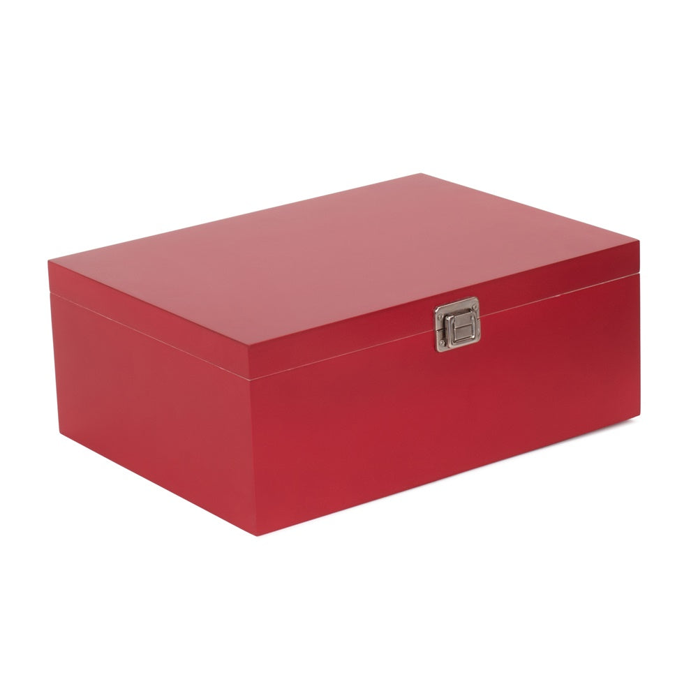 Rote Aufbewahrungsbox aus Holz
