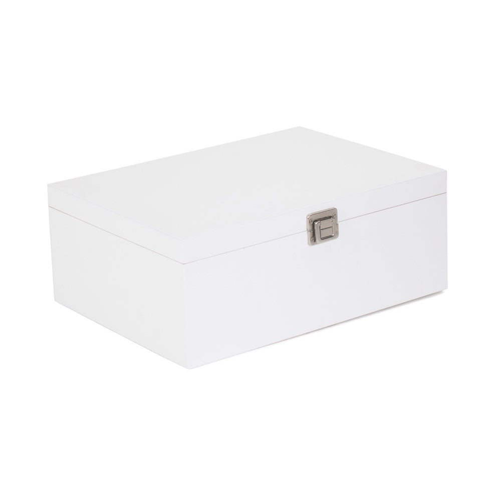 Red Hamper White Wooden Storage Box