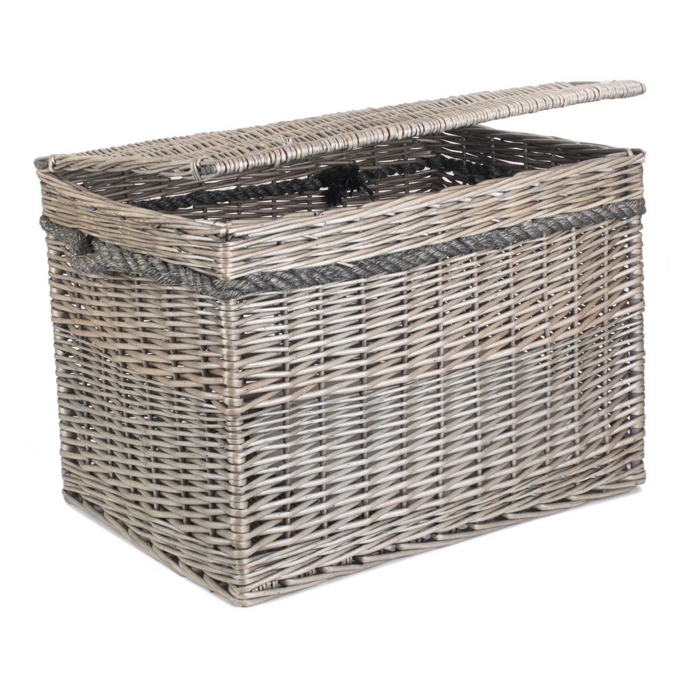 Red Hamper 58cm Antique Wash Wicker Storage Basket