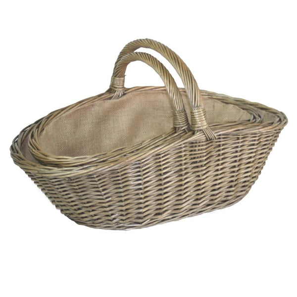 Red Hamper Antique Wash Harvesting Wicker Basket