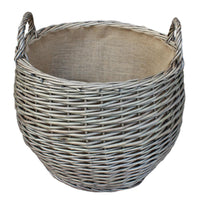 Red Hamper Antique Wash Stumpy Wicker Basket
