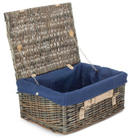 Red Hamper 36cm Antique Wash Wicker Picnic Basket with Cotton Lining