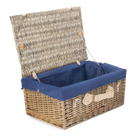 Red Hamper 51cm Antique Wash Wicker Picnic Basket with Cotton Lining