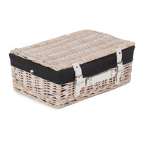 Red Hamper White Wash Empty Picnic Basket