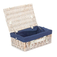Red Hamper White Wash Empty Picnic Basket
