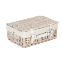 White Wash Empty Picnic Basket