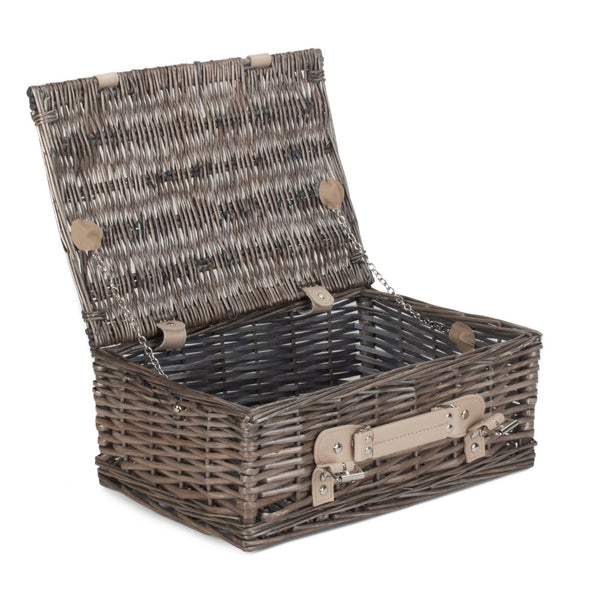 Red Hamper 35cm Antique Wash Split Willow Wicker Basket