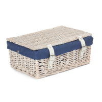 35cm Empty Wicker Whitewash Picnic Basket