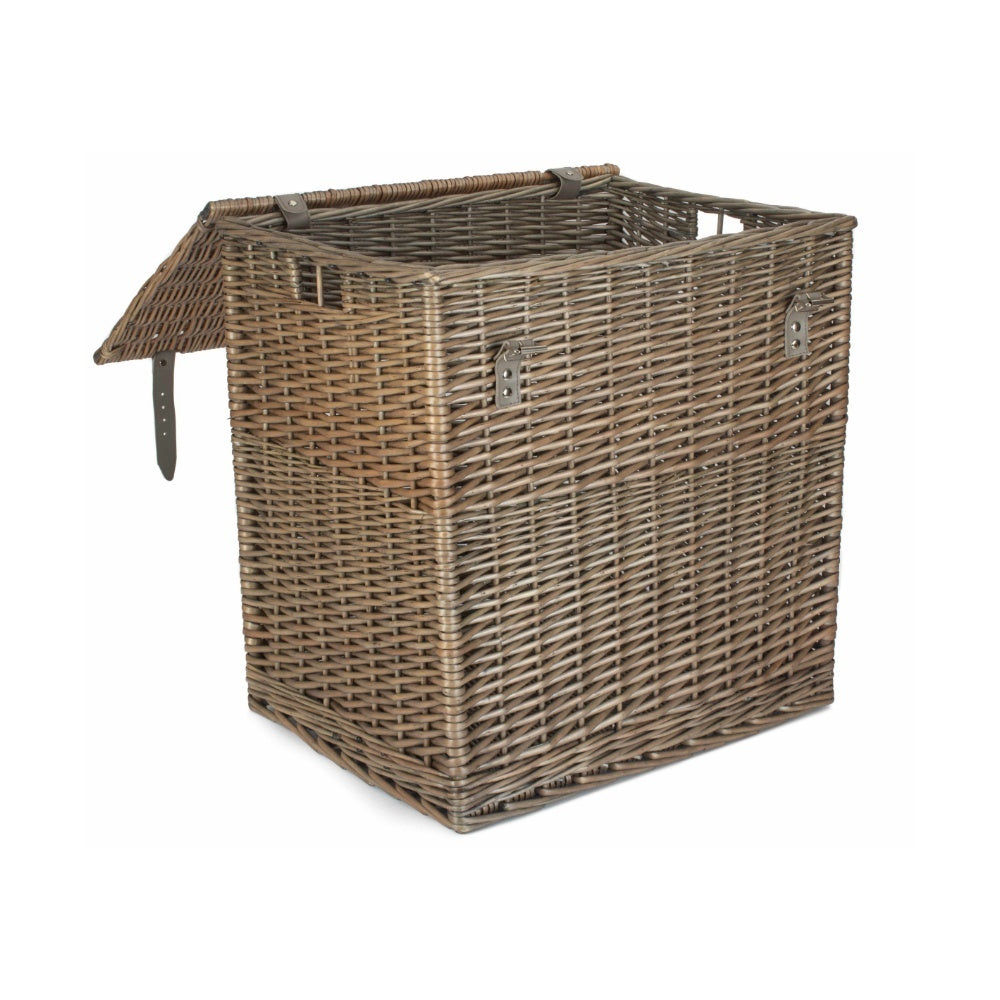 Antique Wash Vintner Storage Wicker Picnic Basket
