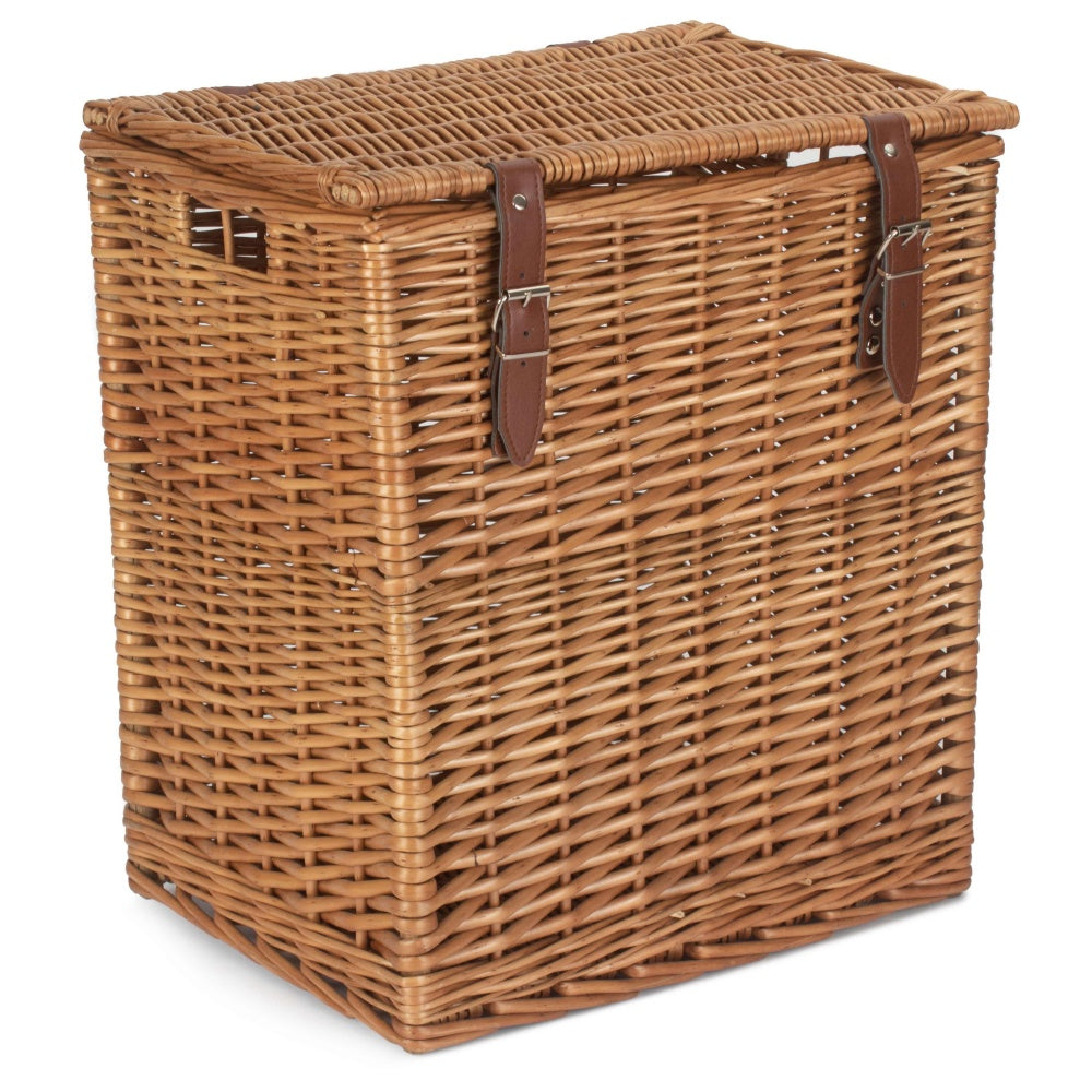 Red Hamper Double Steamed Vintner Storage Wicker Picnic Basket
