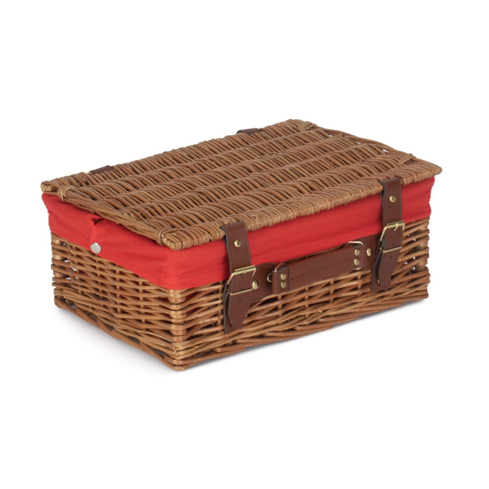 Red Hamper 35cm Light Steamed Wicker Picnic Basket