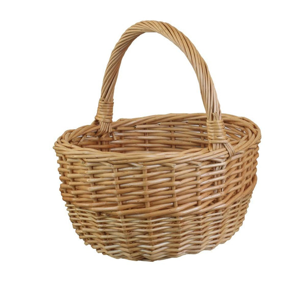 Red Hamper Buff Willow Oval Wicker Shopping Basket
