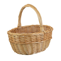 Buff Oval Wicker Shopper