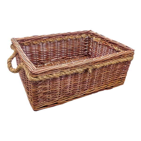 Red Hamper Cheltenham Rope Handle Wicker Basket
