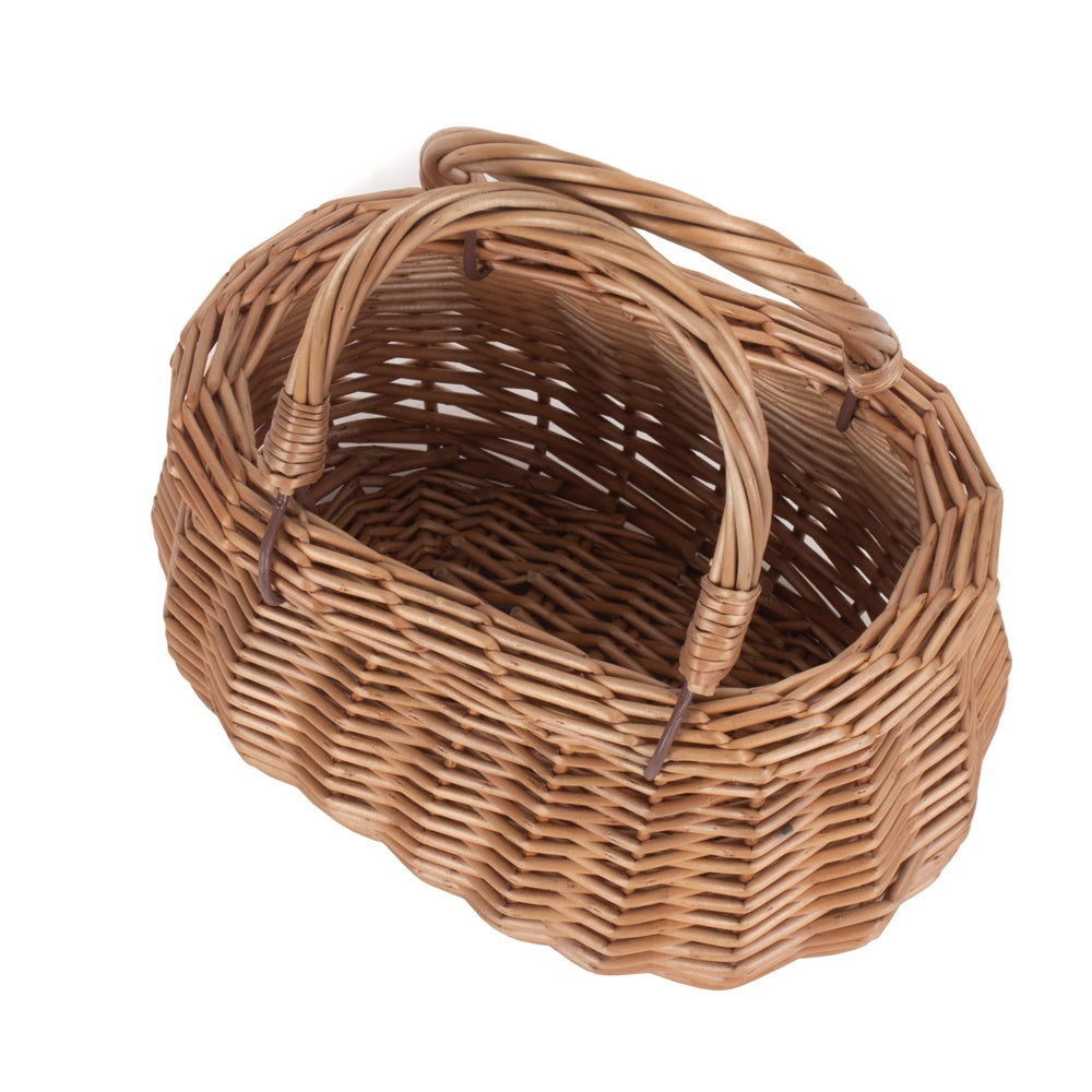 Red Hamper Childrens Light Steamed Wicker Swing Handled Coracle Shopping Basket