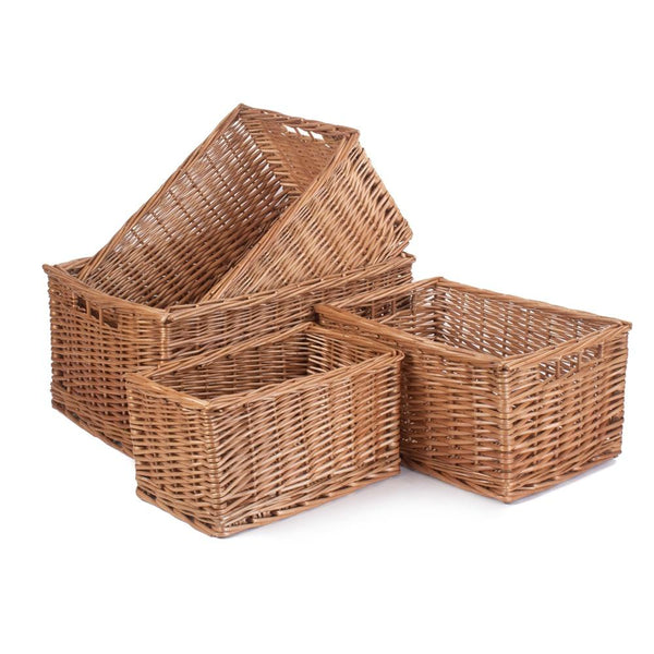 Red Hamper Double Steamed Wicker Storage Basket