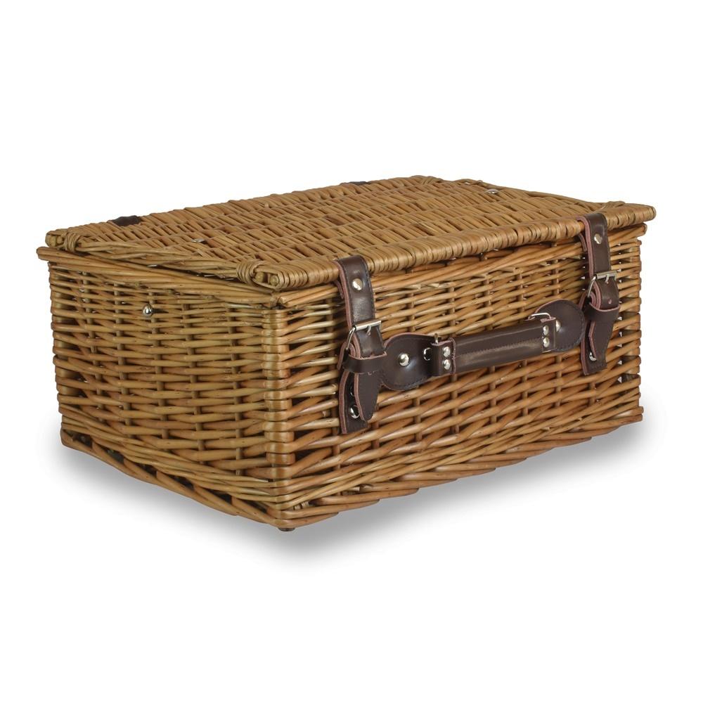 Red Hamper Double Steamed Wicker Picnic Basket