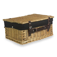 Red Hamper Wicker Buff Picnic Basket