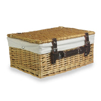 Red Hamper Wicker Buff Picnic Basket