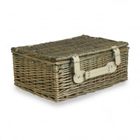 Red Hamper 36cm Antique Wash Wicker Picnic Basket with Cotton Lining