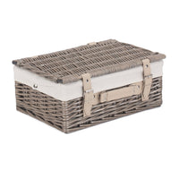 Red Hamper 36cm Antique Wash Wicker Picnic Basket with Cotton Lining