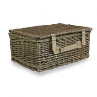 41cm Antique Wash Wicker Picnic Basket with Cotton Lining