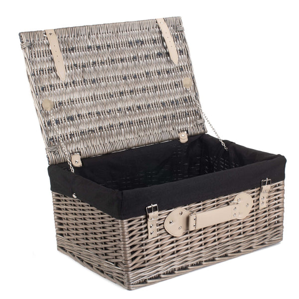 Red Hamper 51cm Antique Wash Wicker Picnic Basket with Cotton Lining