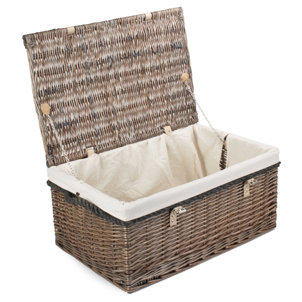 62cm Antique Wash Picnic Basket