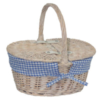 Red Hamper Childs White Wash Butterfly Lidded Wicker Basket