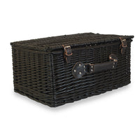 51cm Empty Black Willow Picnic Basket With Cotton Lining