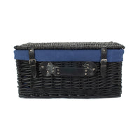 51cm Empty Black Willow Picnic Basket With Cotton Lining