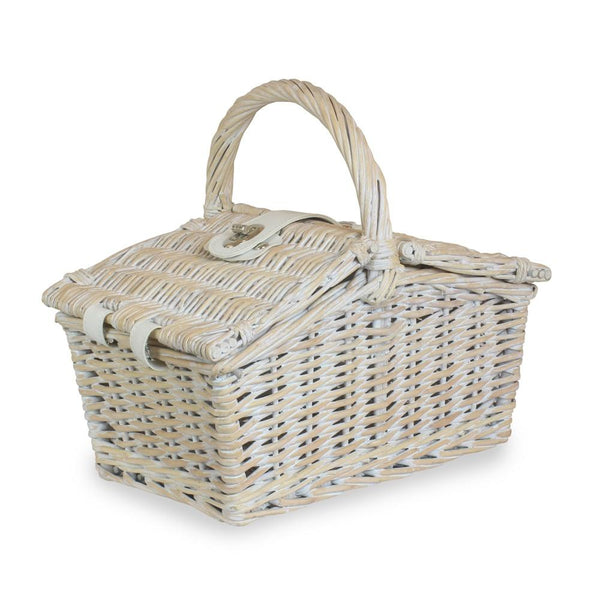 Red Hamper Small White Double Lidded Hamper Wicker Basket