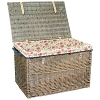 Grand panier en osier de rangement de lavage antique