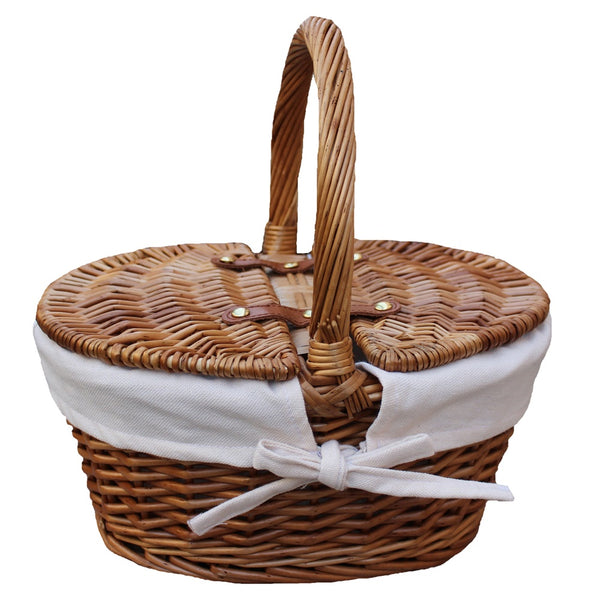 Red Hamper Childs Light Steamed Finish Oval Picnic Basket