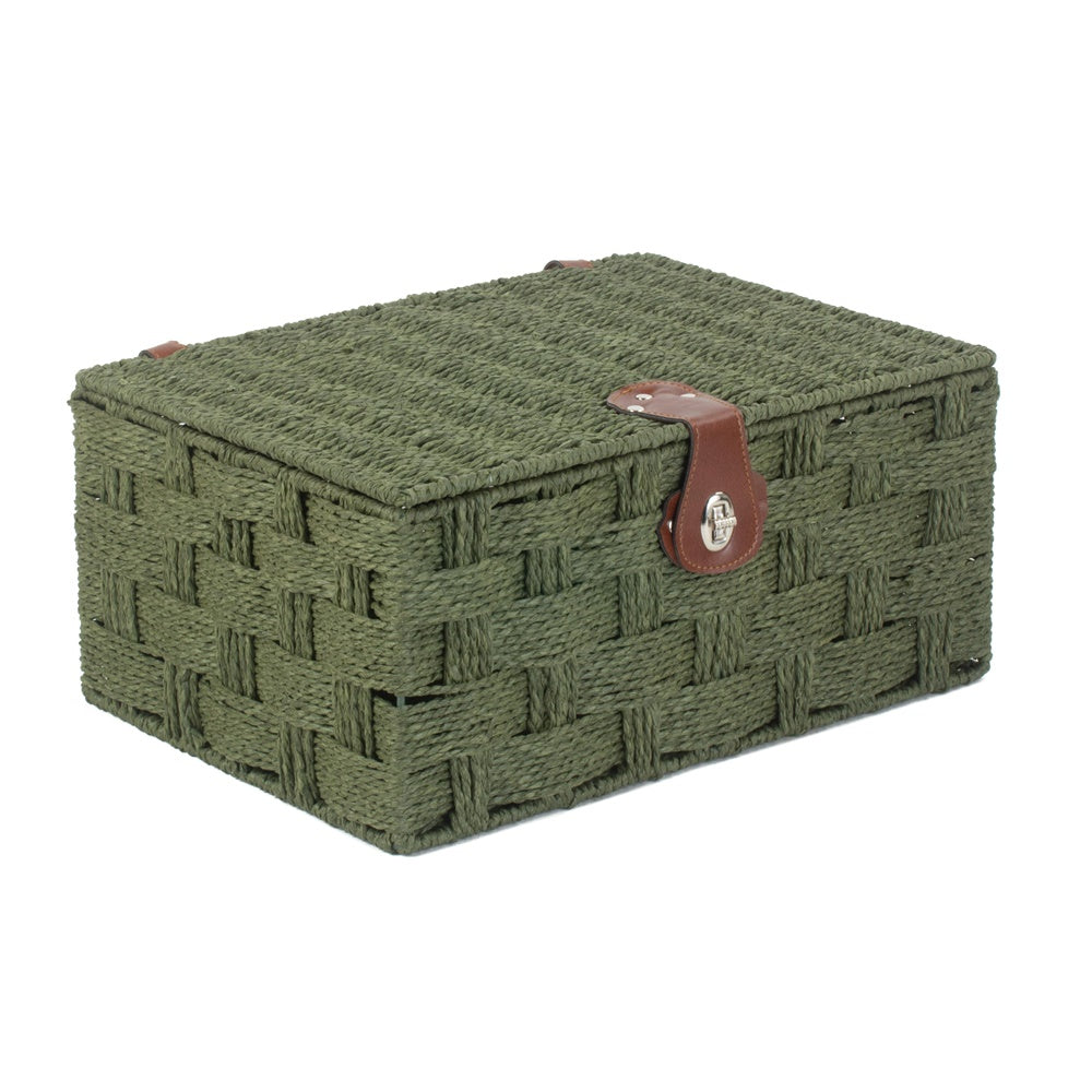 Picknickkorb aus gedrehtem grünem Papierseil