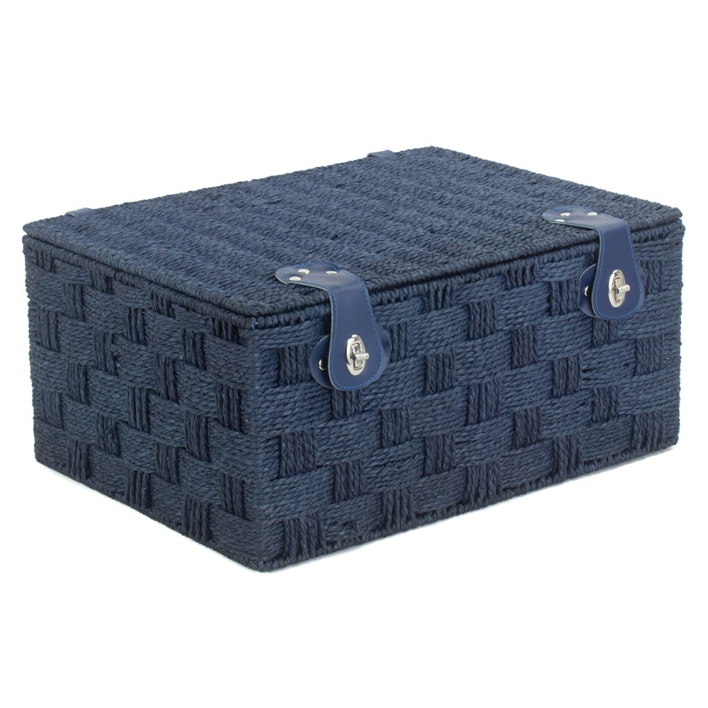 Red Hamper Twisted Blue Paper Picnic Basket